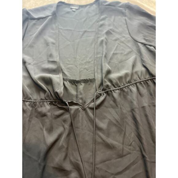Torrid Popover Blouse Top Womens 4X Black Drawstring Waist Long Sleeve Lace Trim - Picture 2 of 6